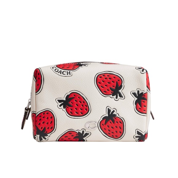 NWT Coach Essential Cosmetic Pouch with Strawberry Print - Picture 1 of 5